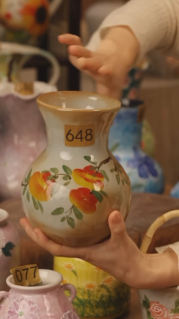 陶瓷景德镇设计师手作花器摆件侘寂风@M648@