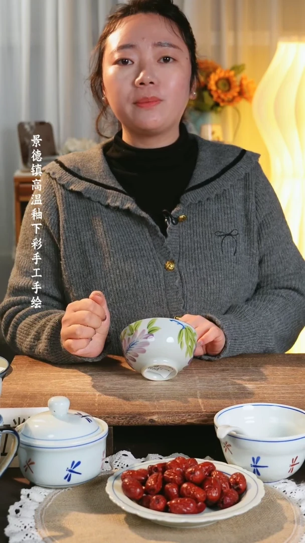 【闪购商品】碗景德镇高温釉下彩手绘陶瓷盘子