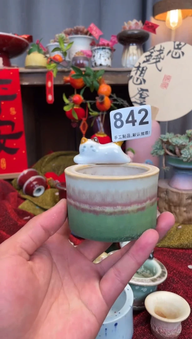 【闪购商品】摆件842小芳手工花盆 默认微瑕