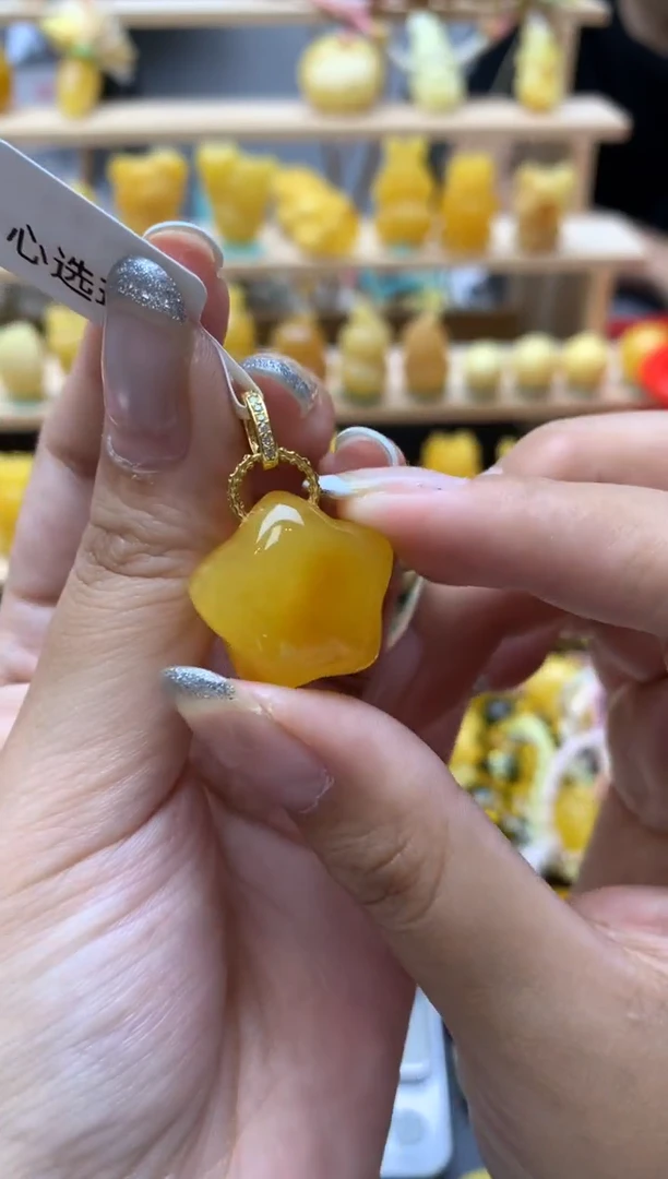 琥珀银S925镶嵌珠宝奇石099琥珀蜜蜡微瑕