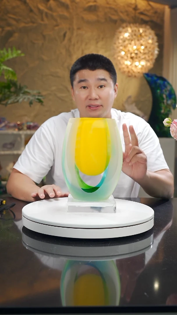 摆件福利黄绿花瓶小号