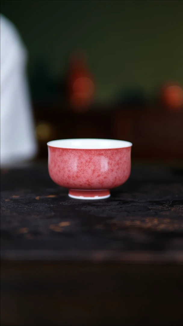 杯子景德镇纯手工陶瓷豇豆红