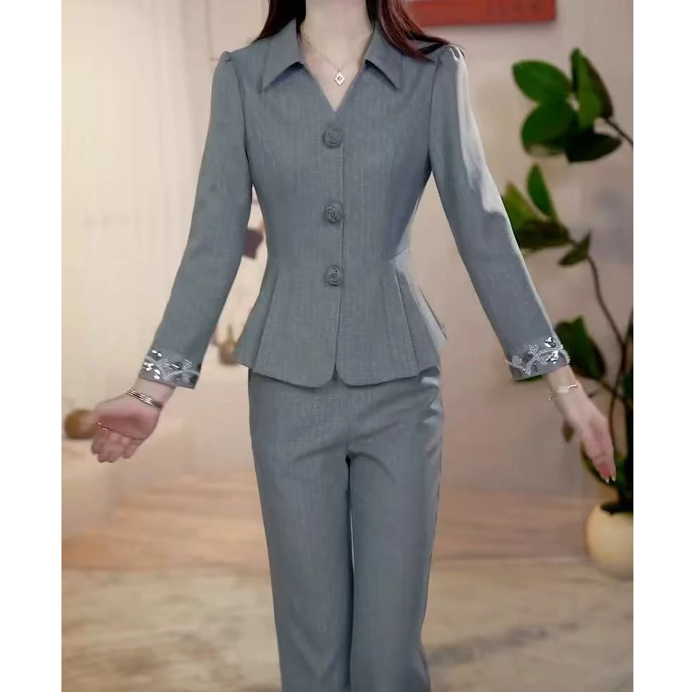 G9302小香风时尚套装女2025新款春秋时髦洋气贵夫人妈妈两件套