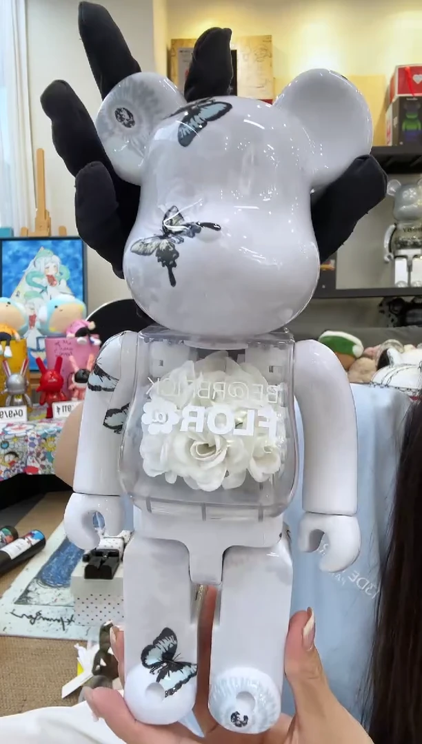 潮流玩具 积木熊400% 白玫瑰 全新
