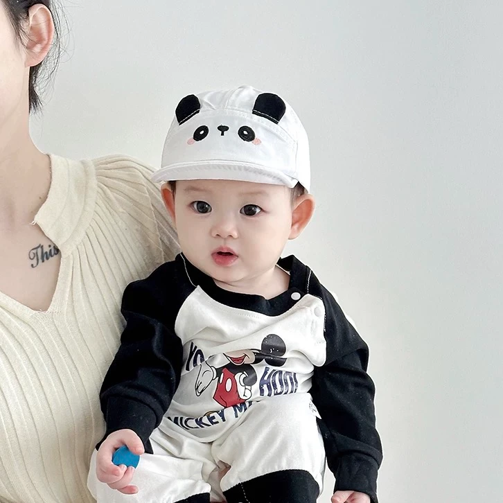 春季新款婴儿帽子春秋款小熊软檐婴幼儿鸭舌帽可爱卡通宝宝遮阳帽