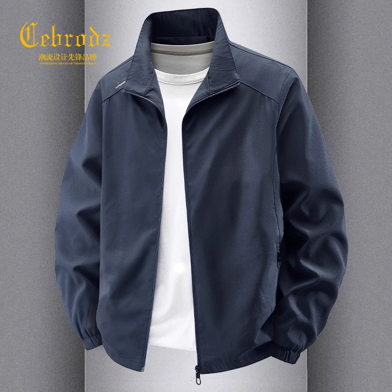 法国Cebrodz高端秋季外套宽松立领夹克户外休闲男防风工作服美式