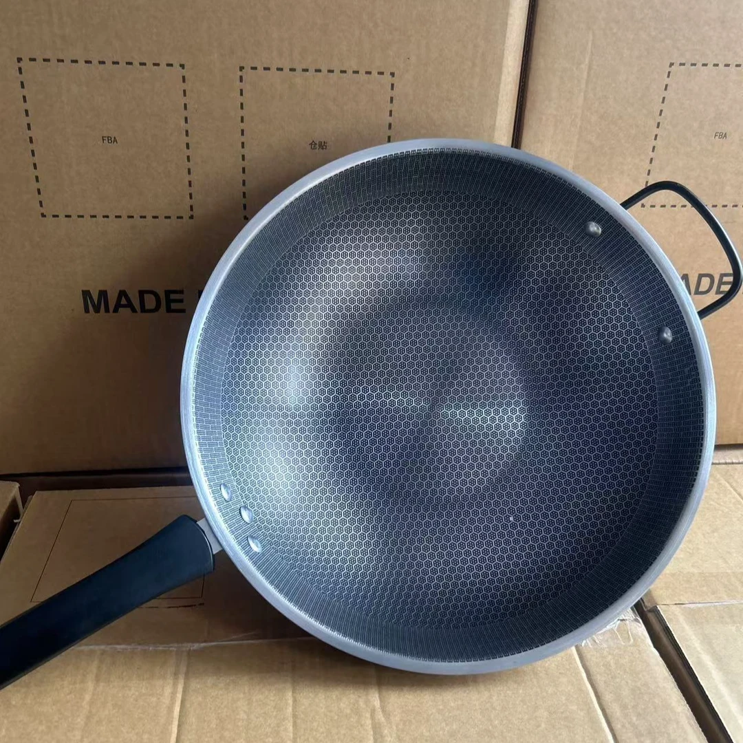 不锈钢蜂窝炒锅耐用不粘锅