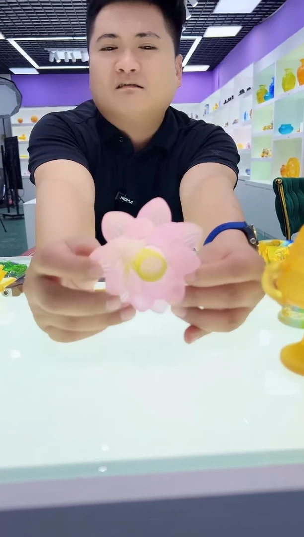 【闪购商品】泥塑古法琉璃莲花摆件