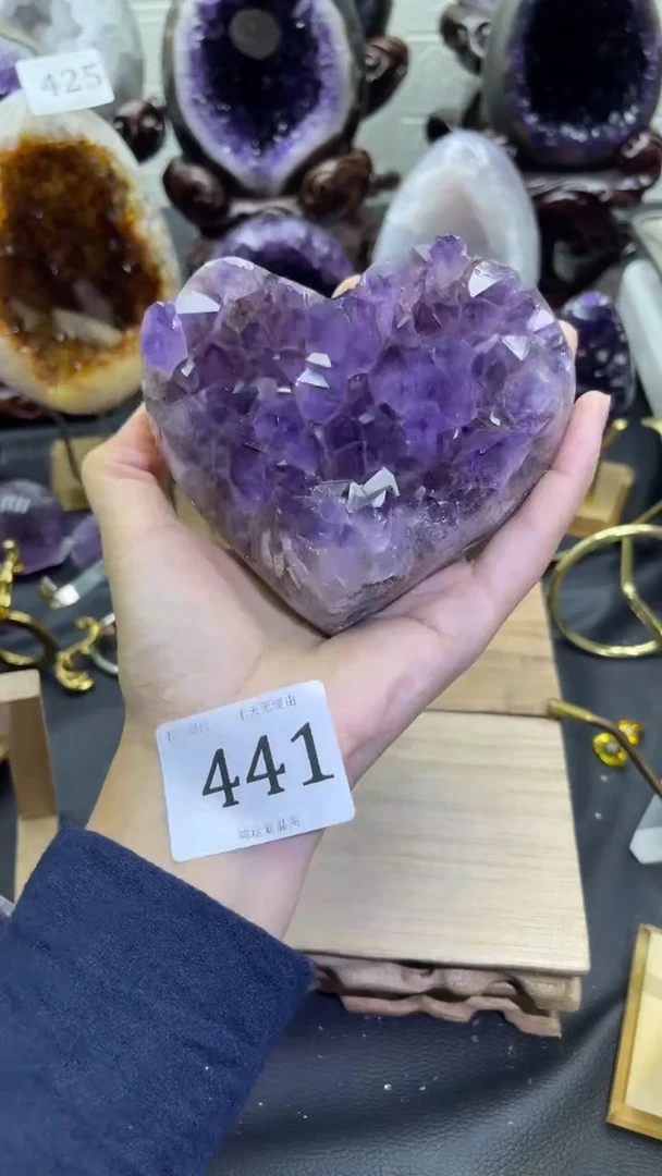 未镶嵌大型摆件（非配饰）紫晶441号爱心