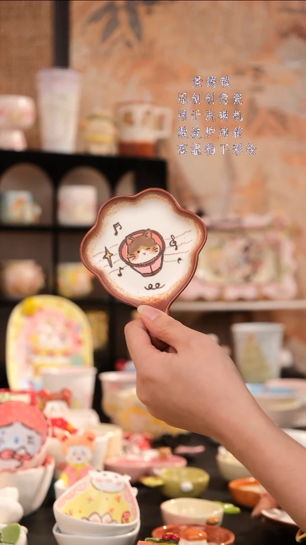 摆件景德镇手工手绘设计师款