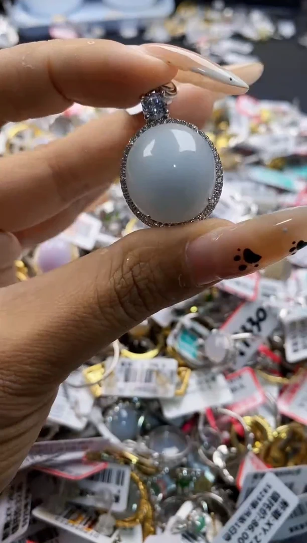 翡翠戒指银S925镶嵌666666   6