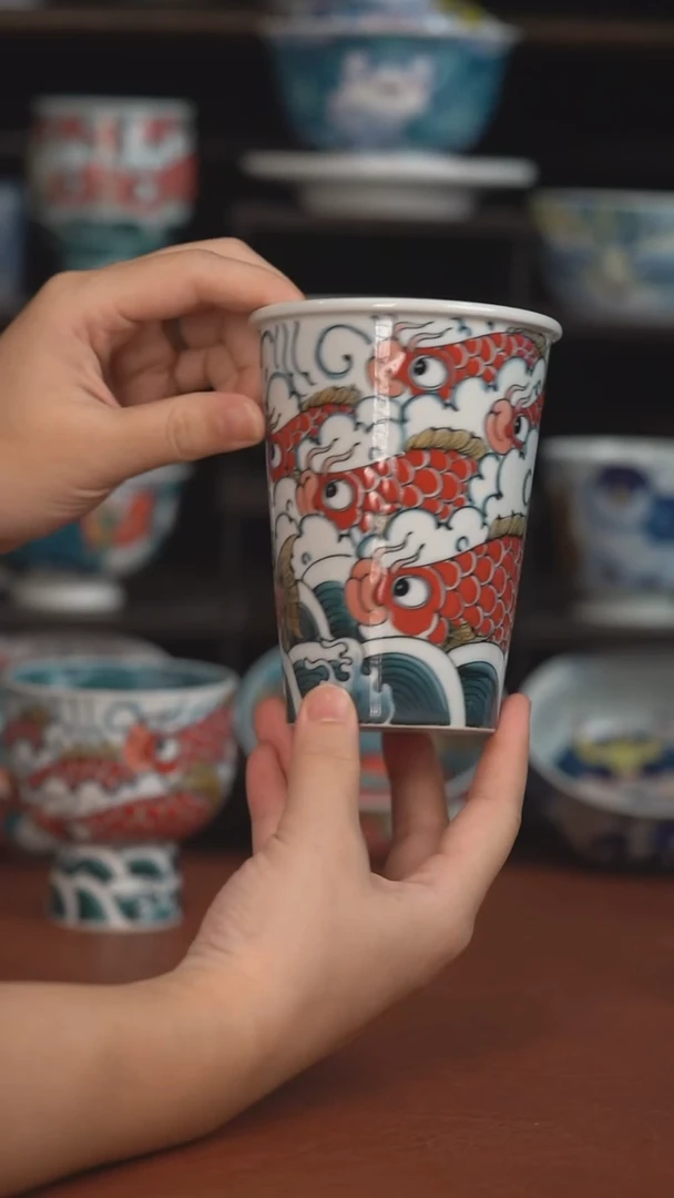 老师作品九鱼高脚杯（微瑕福利 ）