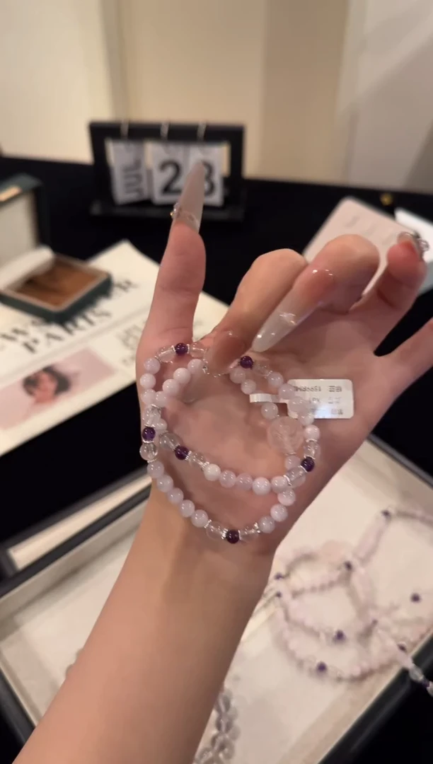 水晶手串合金紫锂辉x61