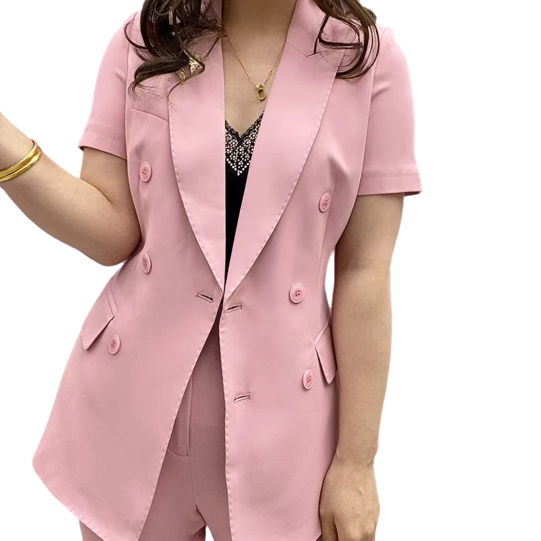 D8850-6新款时尚 气质百搭 西服微喇裤组合套装