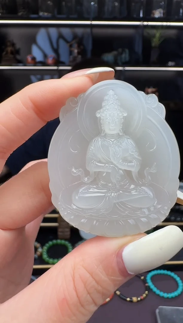 颈饰未镶嵌和田玉观音挂件