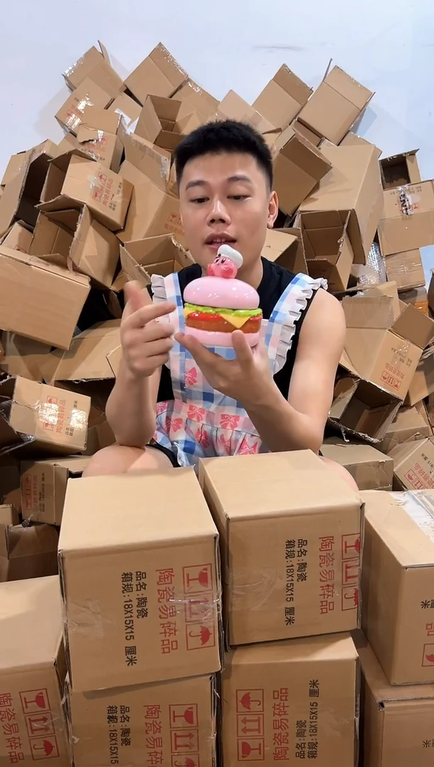 瓷片星之卡比汉堡首饰罐