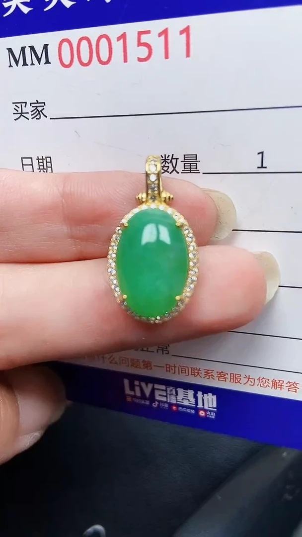 颈饰银S925镶嵌翡翠1511