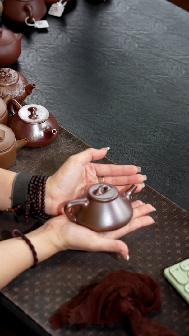 茶壶紫砂柴烧老紫泥子冶石瓢150cc