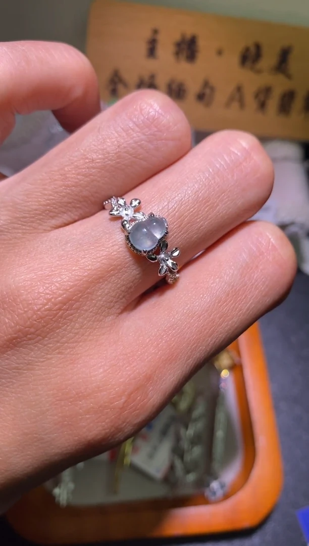 银S925镶嵌戒指翡翠056