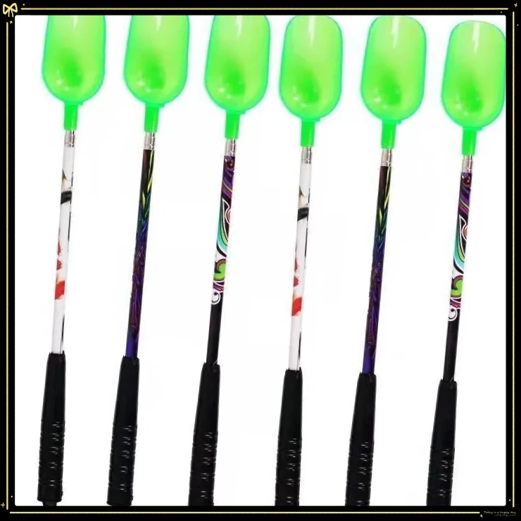 彩色伸缩抛饵勺三节伸缩打窝勺YLYY不锈钢抛饵勺金属彩绘三【刚子】