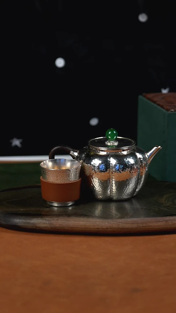 手工锤纹南瓜泡茶壶+主人杯