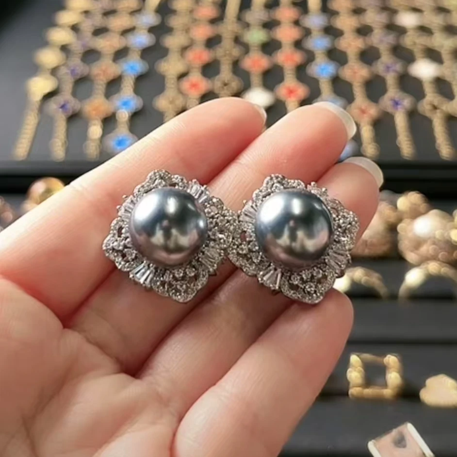 非金属仿珍珠耳饰 2024新款轻奢耳环气质时尚