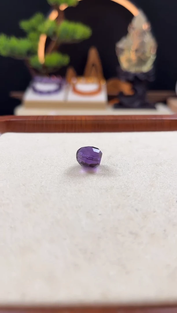 未镶嵌手链紫晶金**️天然紫水晶钻切单珠10mm