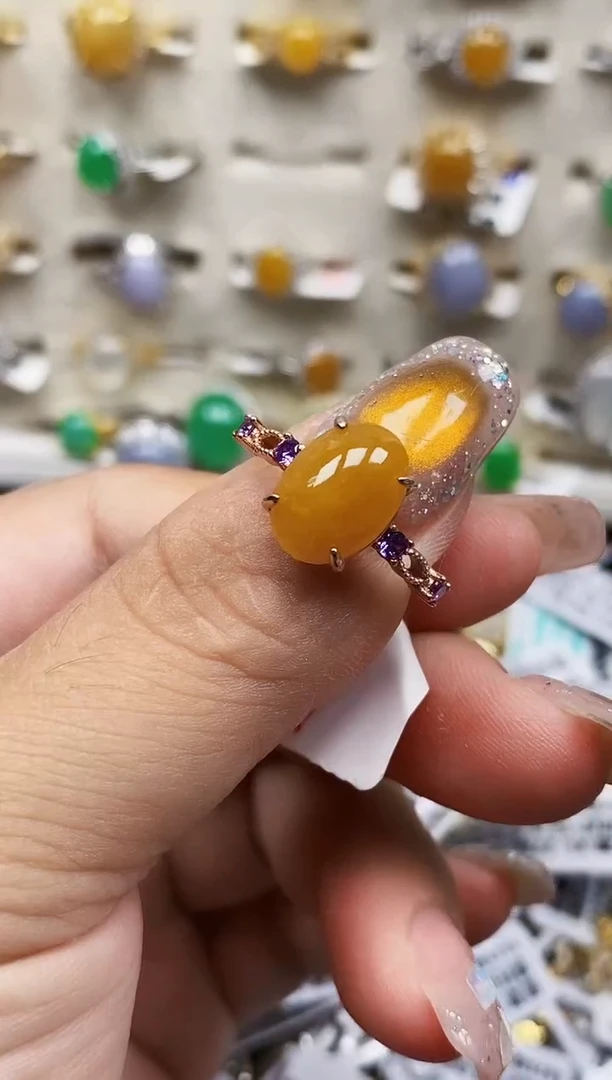 银S925镶嵌戒指翡翠0168