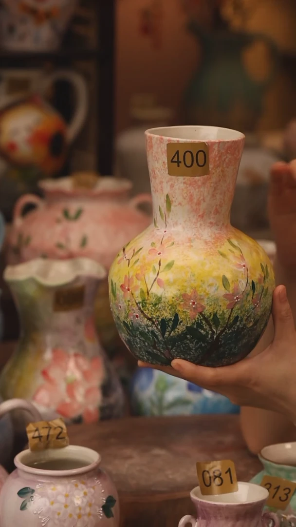 陶瓷400景德镇设计师手作花器摆件侘寂风
