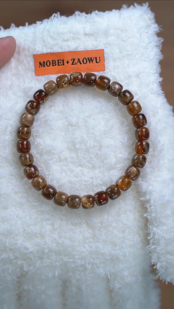 手链琥珀未镶嵌傑7.5mm根珀老型单圈