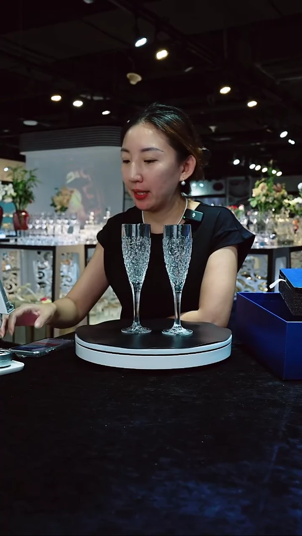 水晶平底款香槟对杯礼盒
