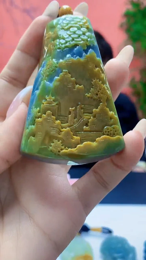 未镶嵌定制翡翠5060ty-毛货挂件179