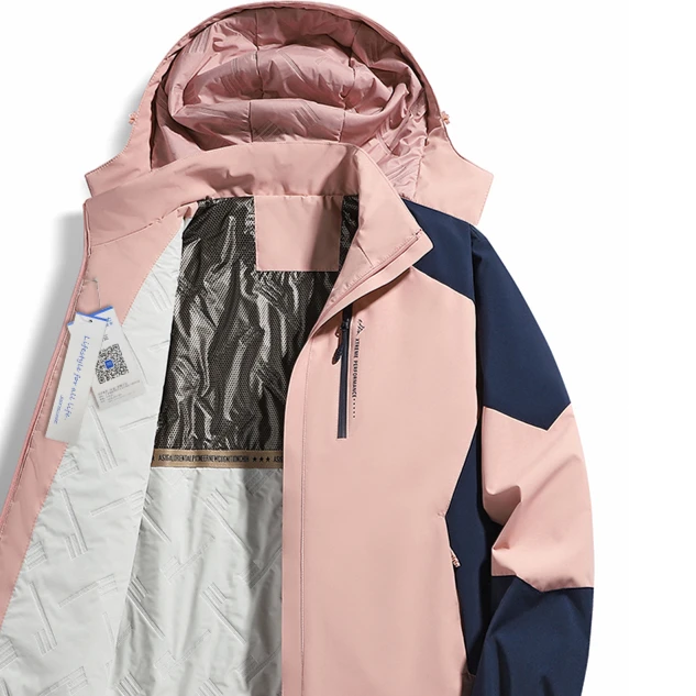 休闲连帽加厚内里可拆卸防风户外男士冬季长袖御寒加绒外套夹克