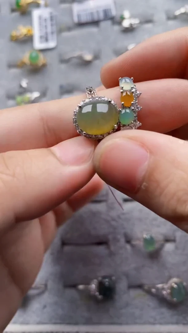 翡翠戒指银S925镶嵌999999   4