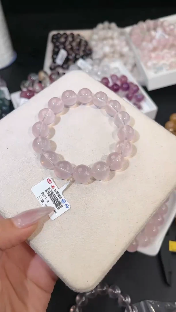 水晶手链未镶嵌多样性发一紫莫粉13mm
