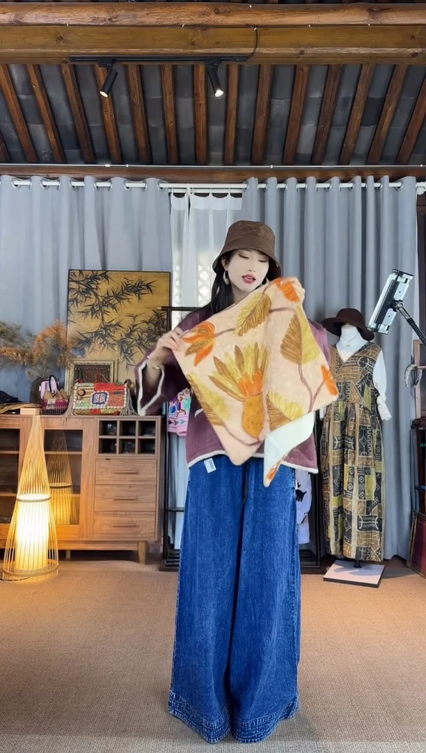 秋设计师款刺绣花抱枕套