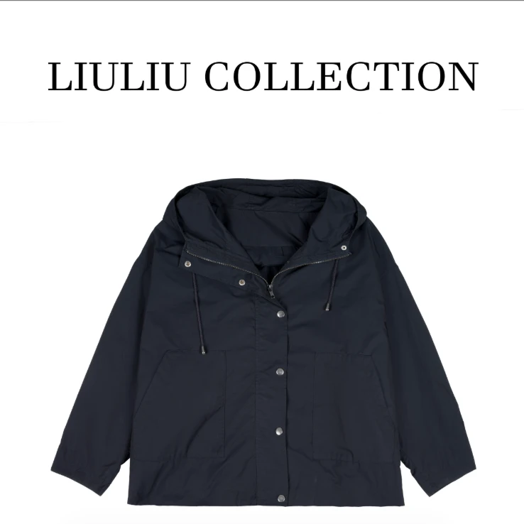 飒爽率性 定制进口面料A字连帽风衣 冲锋衣 外套L3