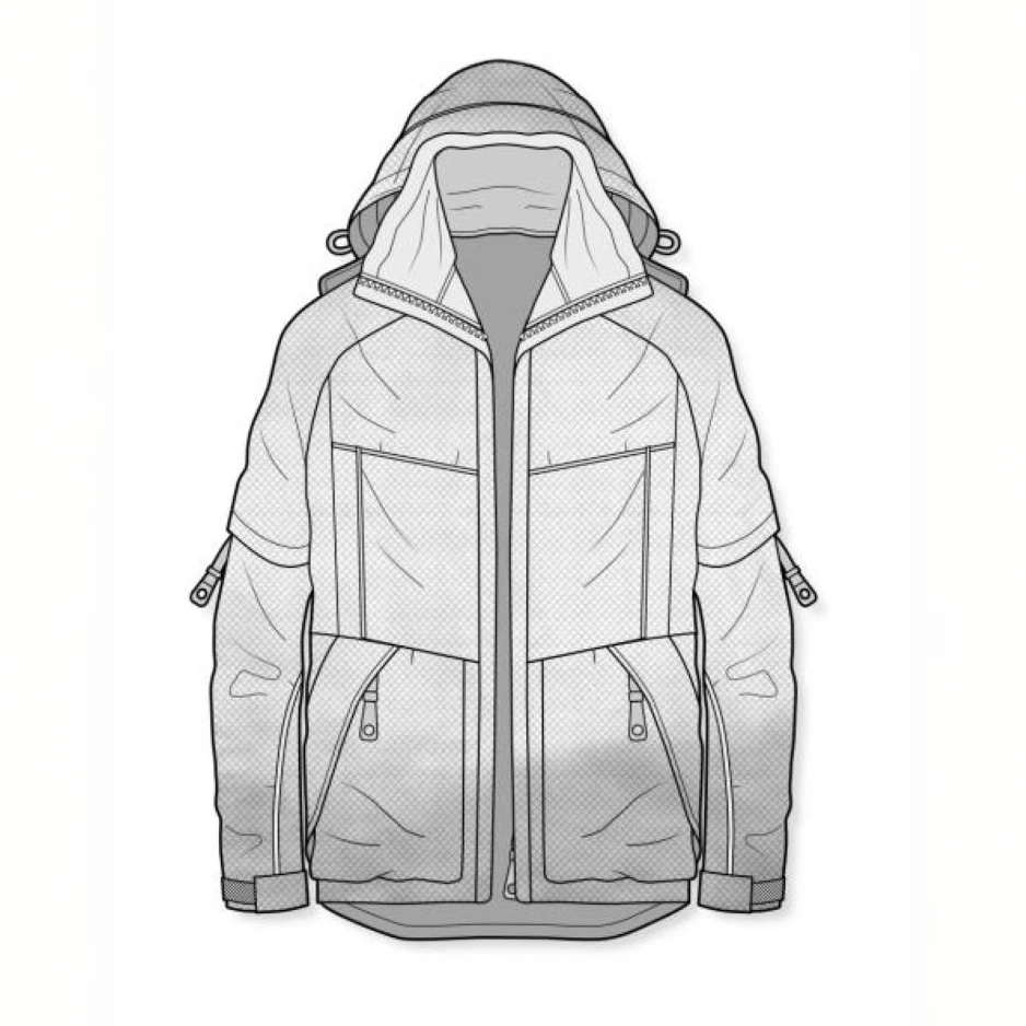 【巨浪潮奢】C D满印薄款连帽棉服