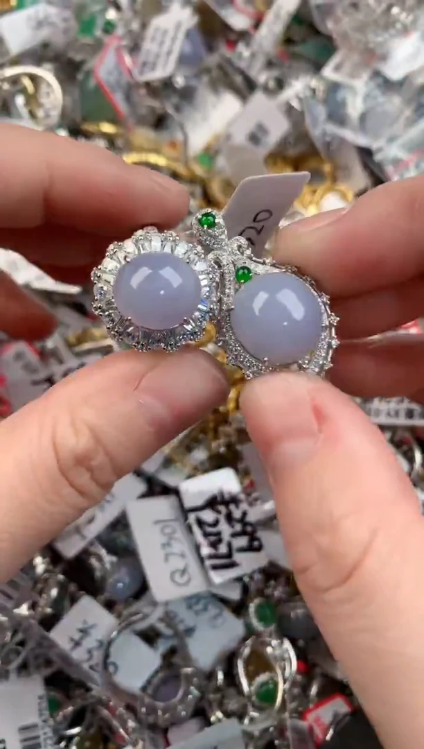 银S925镶嵌戒指翡翠141414----9