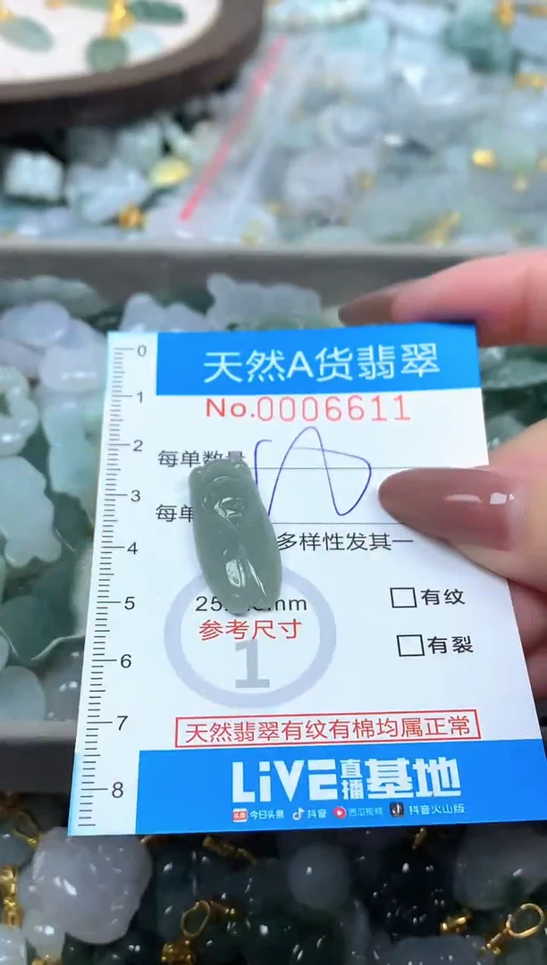 颈饰未镶嵌翡翠净货挂件-6611