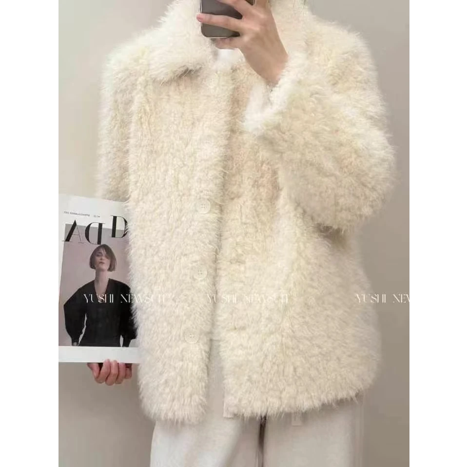 6823韩系小香风百搭外套时尚气质百搭2024加厚皮毛一体冬季外套