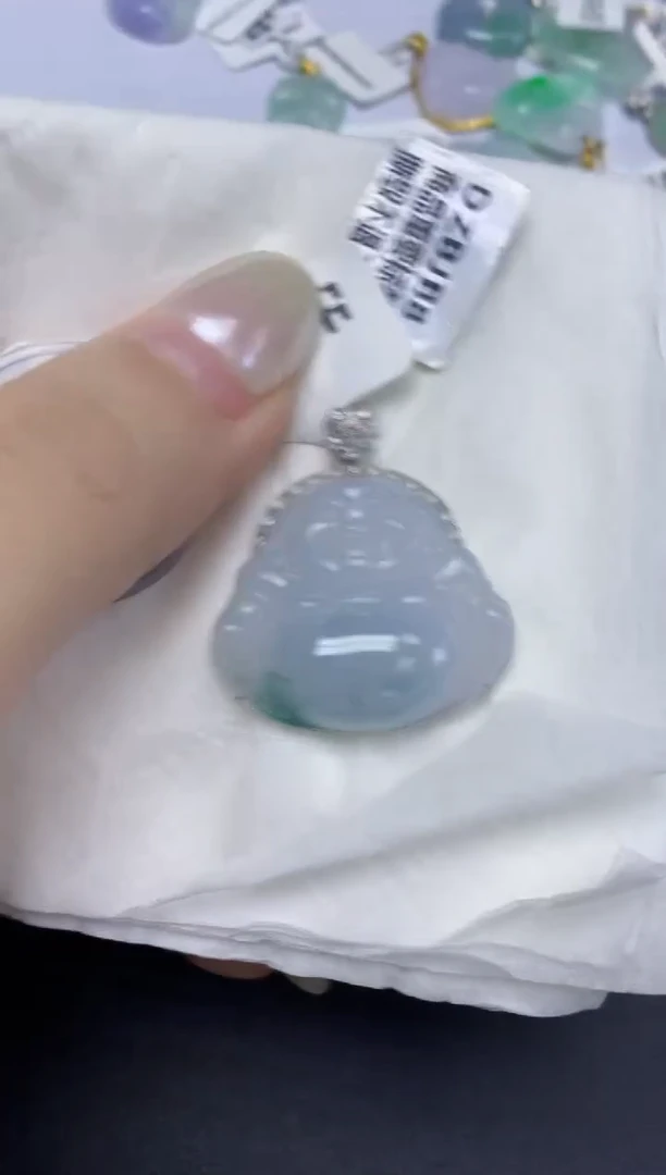 翡翠18K金镶嵌颈饰天然缅甸翡翠A货百元以上9元证书费自理