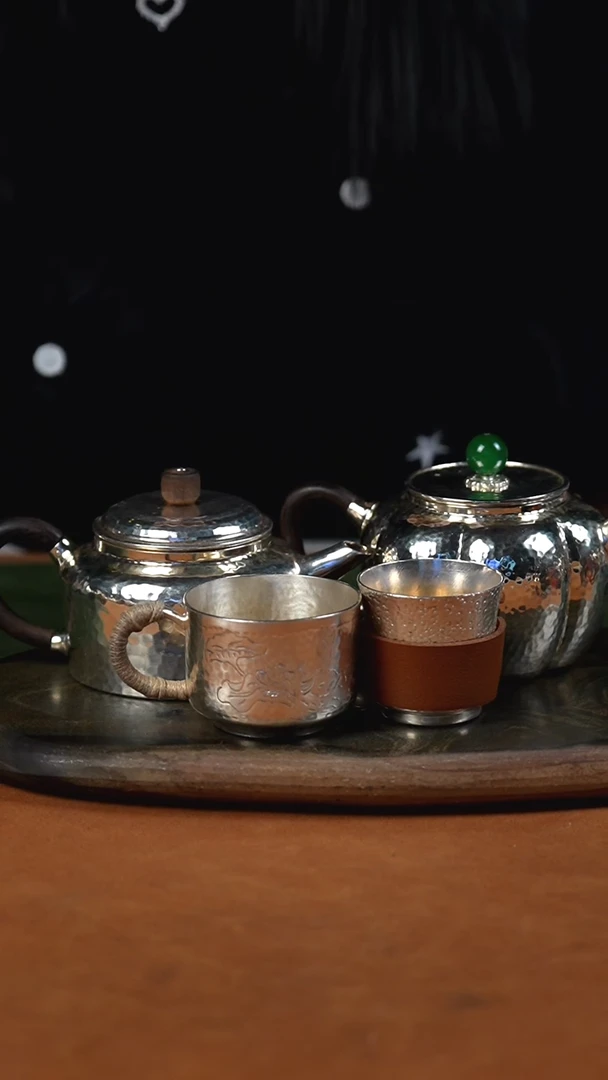 手工锤纹南瓜泡茶壶+3个莲花主人杯+小壶主人杯+德钟壶