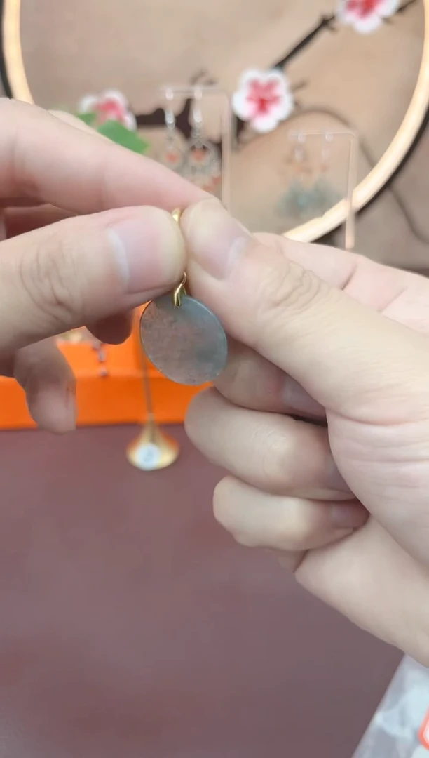 银S925镶嵌翡翠耳饰c13010000