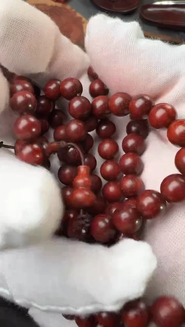 紫檀木类端景台印度小叶紫檀108*0.8手串