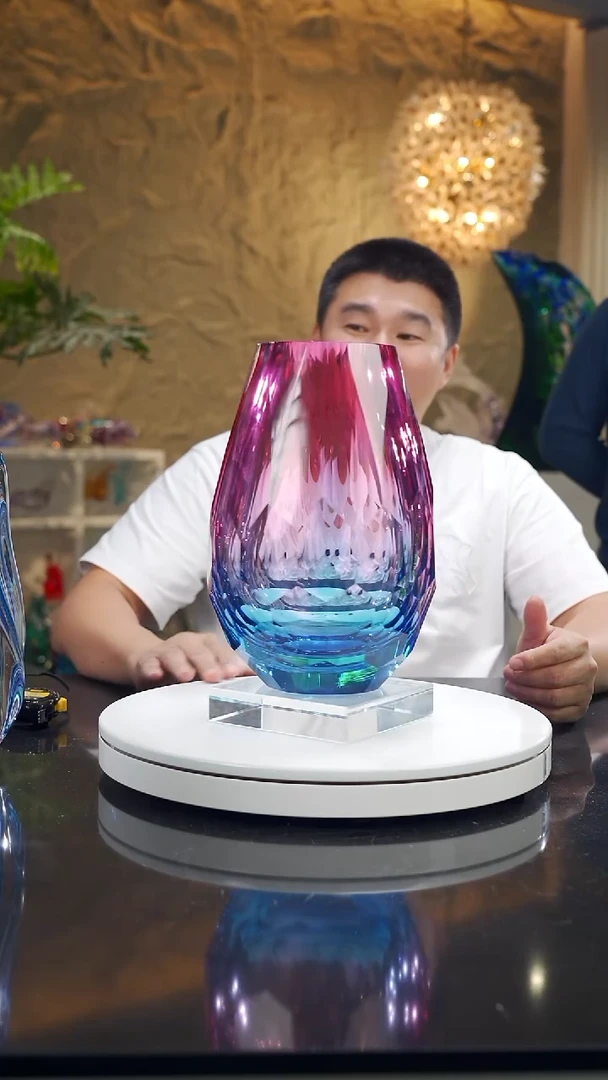 摆件6****✨福利金红蓝切面花瓶