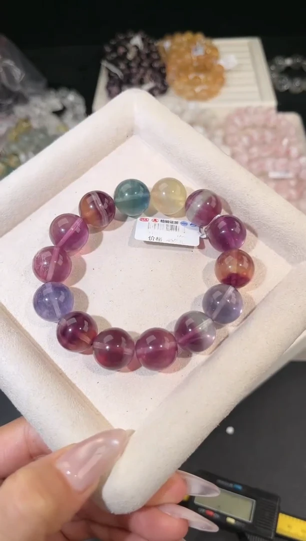 手链未镶嵌萤石多样性发一彩萤石16mm