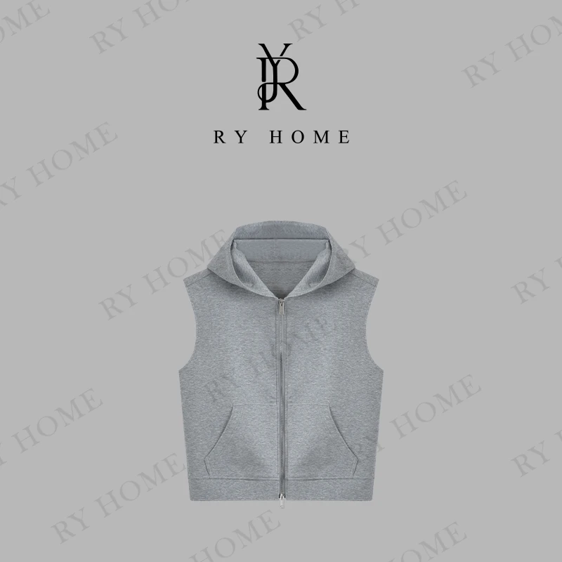 【容雨RYHOME】设计款空气层连帽马甲外套251MJ1489