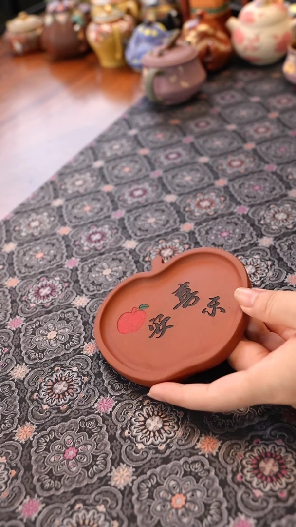 茶壶紫砂段泥平安喜乐杯垫