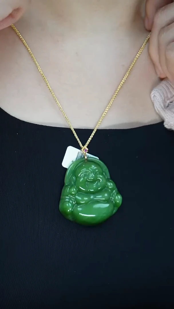 吊坠(赠链)18K金镶嵌和田玉1